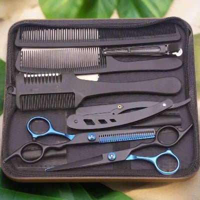Ciseaux cheveux - HairScissorsPro™ - Noir&Bleu - Boucle Adore
