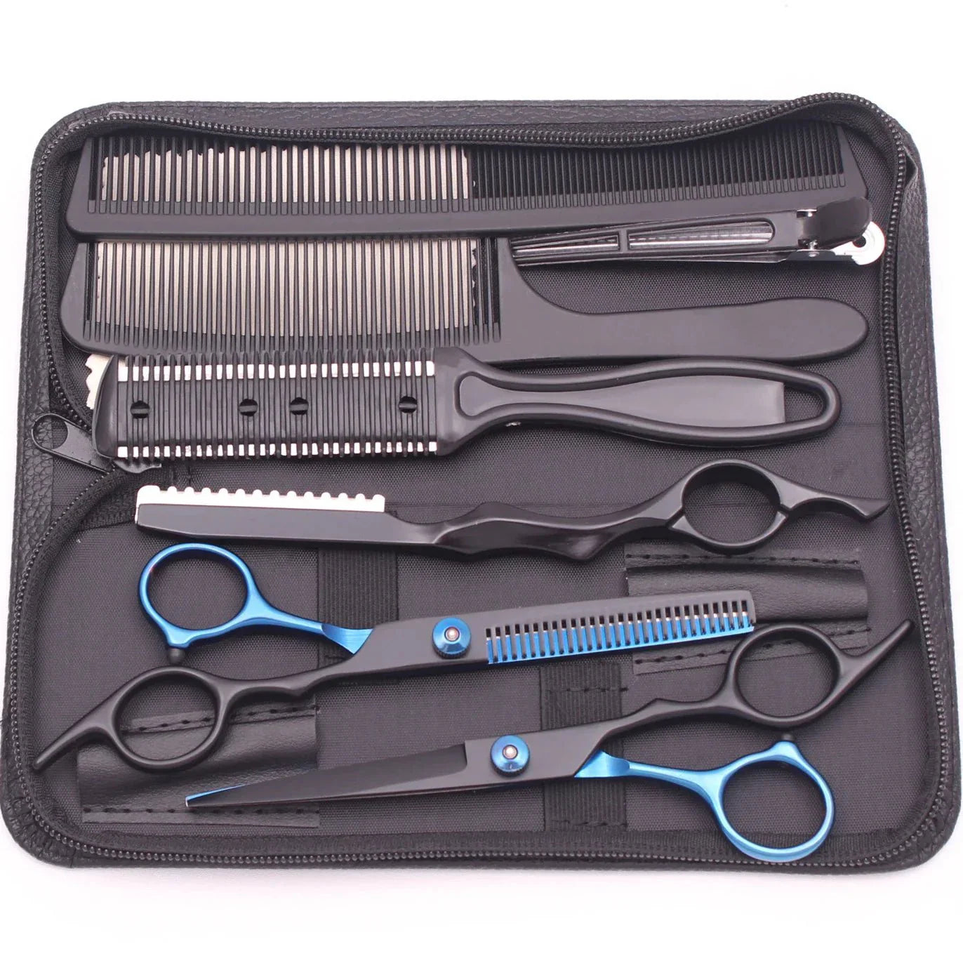 Ciseaux cheveux - HairScissorsPro™ - Noir&Bleu - Boucle Adore